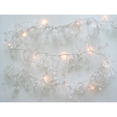 Guirlande fantaisie 6 'en cristal blanc