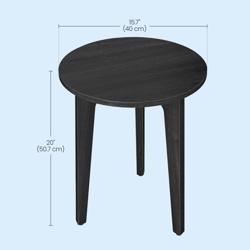 Round End Table, Black