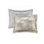 Ensemble de literie luxueux en mélange de coton 7 pièces, design gris moderne