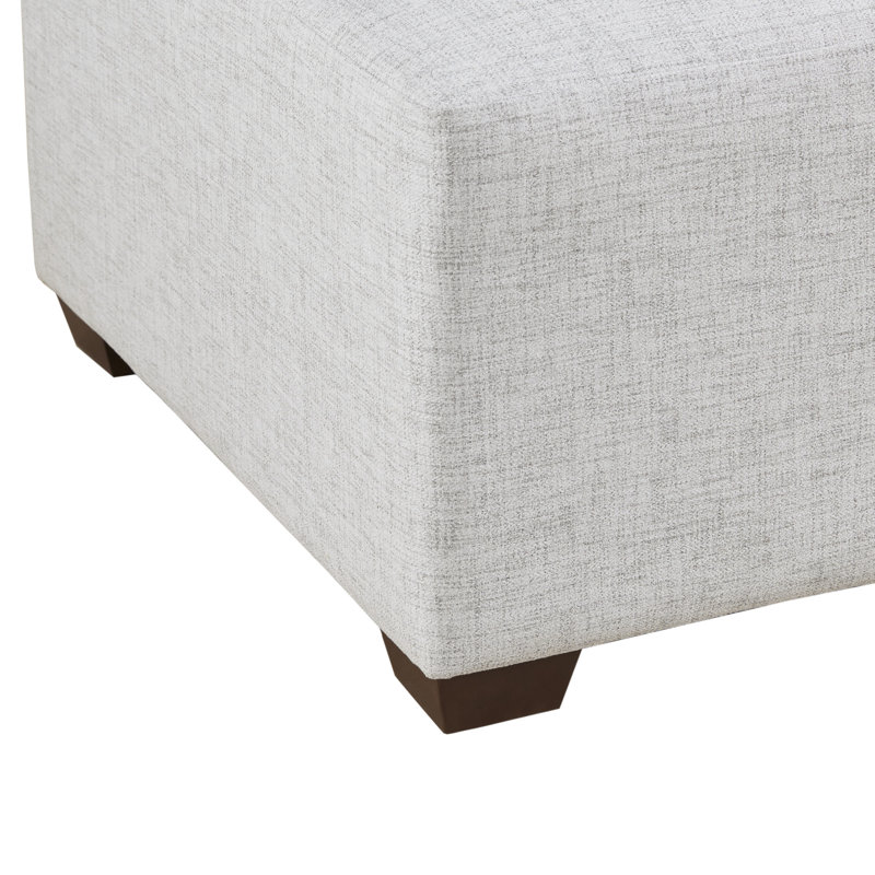 Molly Square Upholstered Modular Ottoman, White