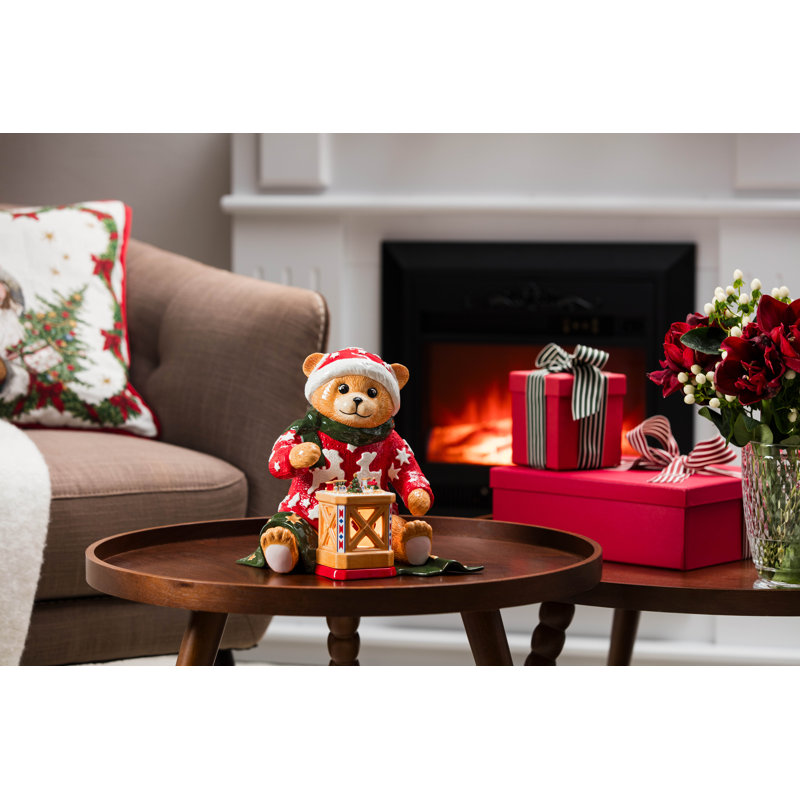 Villeroy & Boch Christmas Toys Memory Decorative Figure Teddy with Lantern