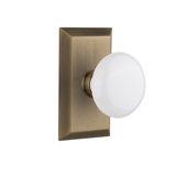 Studio Plate with White Porcelain Door Knob