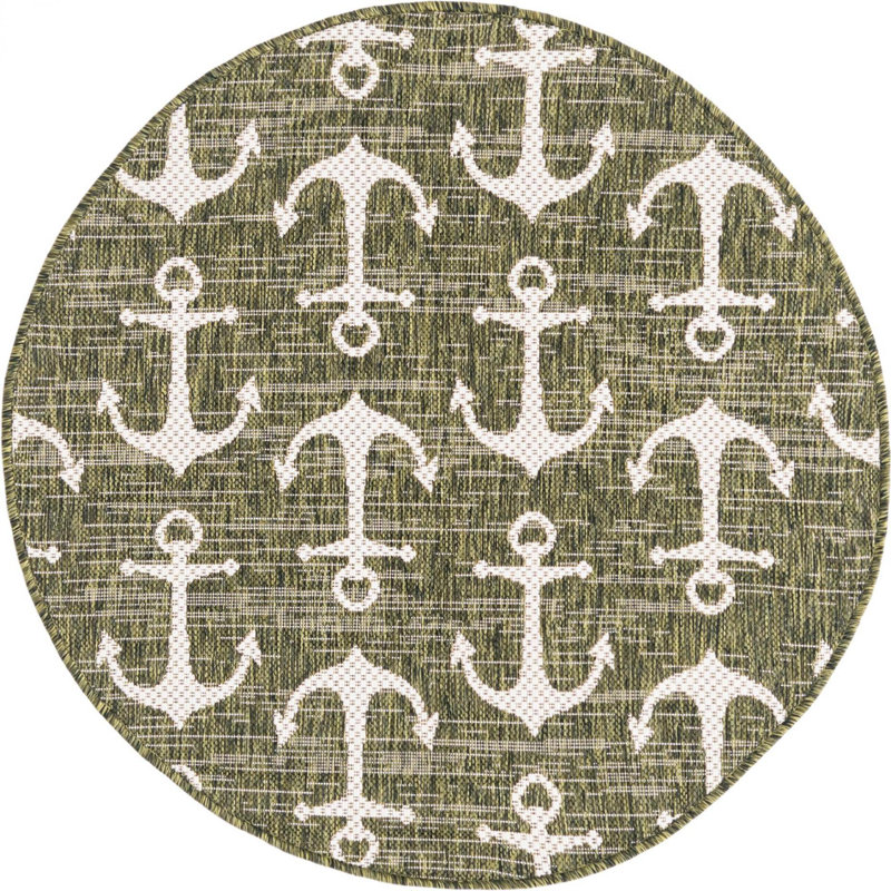 Tapis vert d'extérieur Ayton, Rond 3 pi 3 po