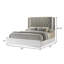 Collection de chambre à coucher grand luxe Monaco avec finition blanche ultrabrillante, accents de marbre gris et éclairage à DEL intégré-130531701-130531704