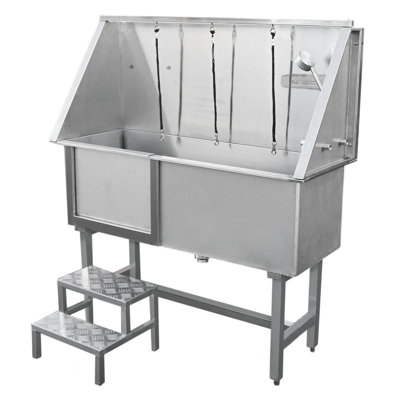 Hopson H x W x D Stainless Steel Adjustable and Foldable Grooming tub