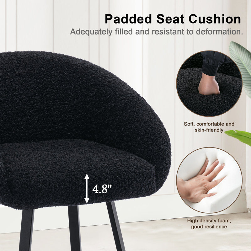 Tabouret de bar Sherpa de 26,6 po avec structure métallique (ensemble de 4) Ansil, Sherpa Black