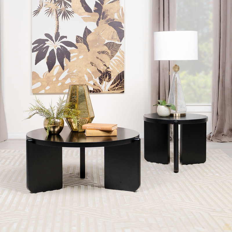 Table basse ronde en bois massif