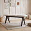 Banc rembourré avec pieds en bois-133392306