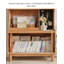 Modern Natural Wood Tall Bookcase with Glass & Fluted Doors