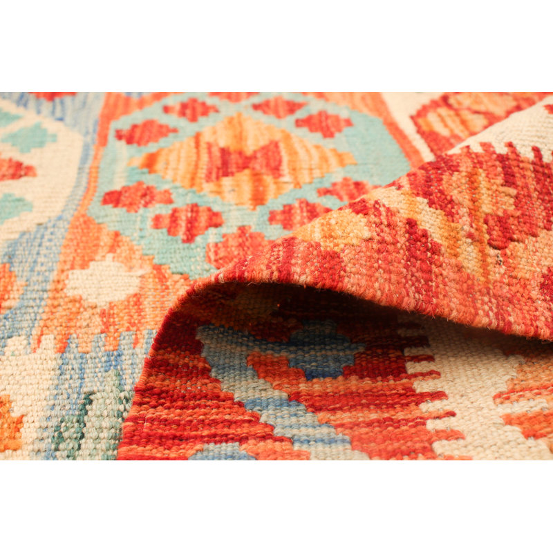 Tapis rouge en laine Kilim