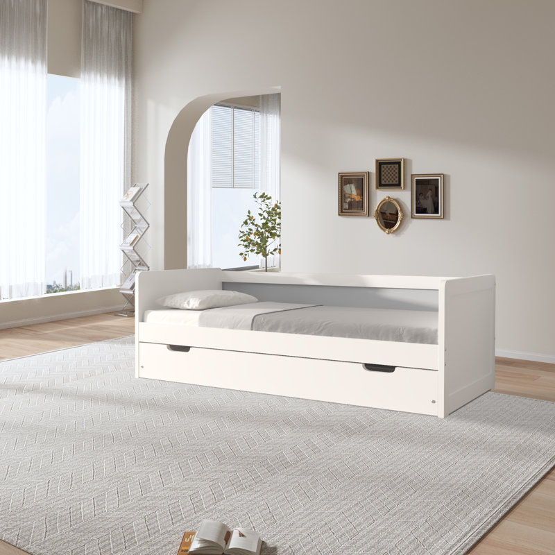 Panel Daybed With Pull-out Trundle, White