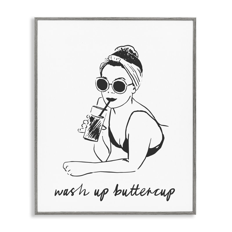 Giclée rétro encadrée par Washed Buttercup, H 20 po x l 16 po, Estampe numérique Farmhouse