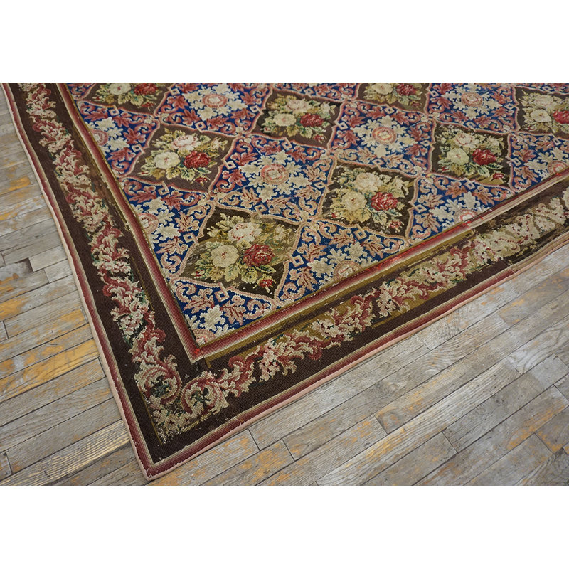 Antique Wool Blue Flat Weave Rug