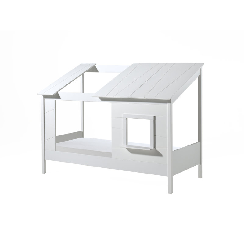 European Single (90 x 200cm) Canopy Bed and Mattress by Vipack