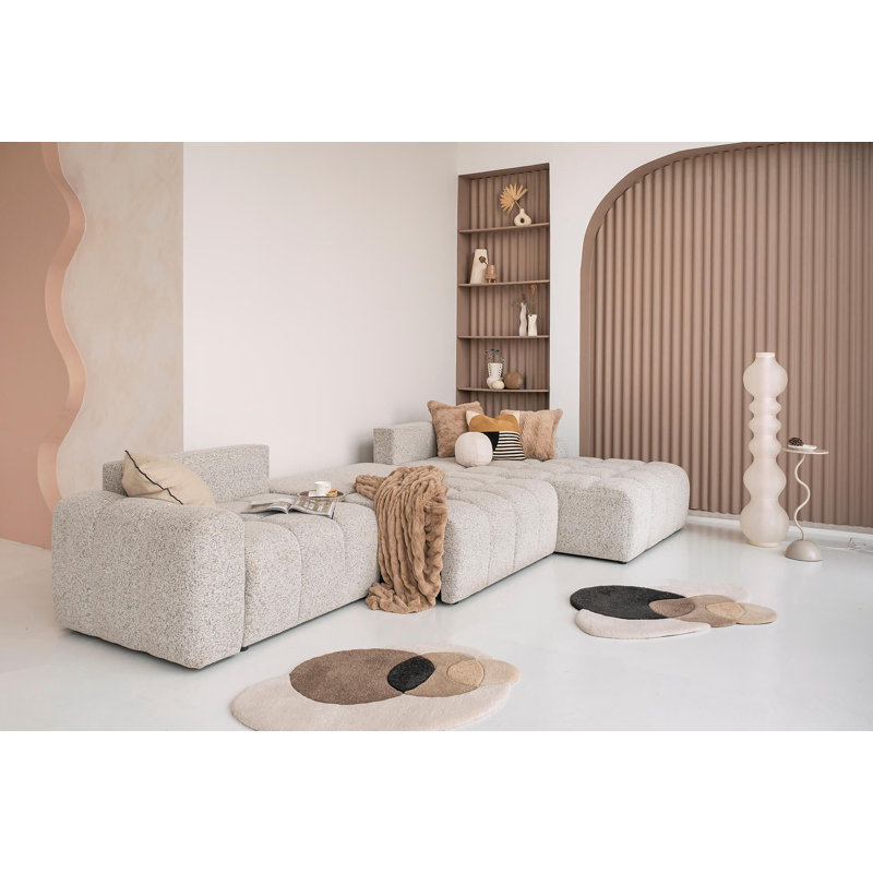 Sofa Bed, Right -sided, Light gray, 94cm H x 338cm W x 184cm D