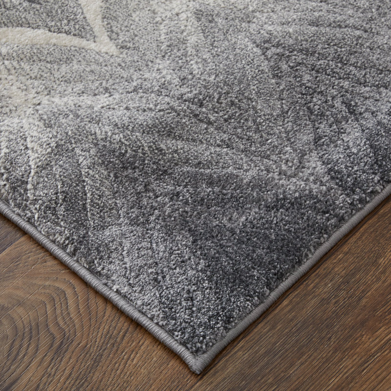 Tapis blanc cendré à chevrons Crespo, Tapis de couloir 2 pi 10 po x 7 pi 10 po