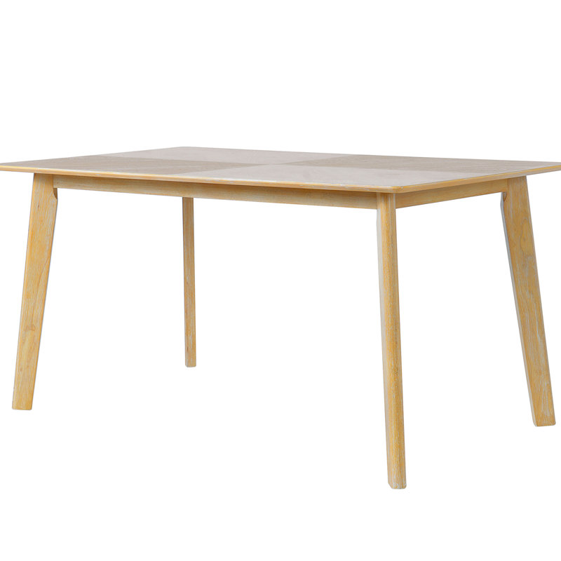 Table de salle à manger Mid-Century, Bois naturel délavé, H 29,37 po x L 59,4 po x l 35,34 po