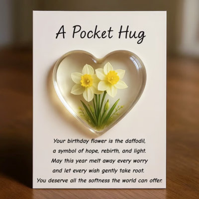 A Gift Card With A Flowered Pocket
