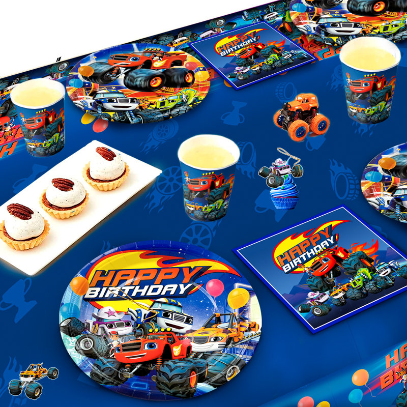 Monster Trucks Birthday Decoration Set,92pcs Monster Truck Party Supplies