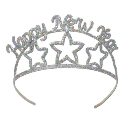 Diadème en métal scintillant Happy New Year