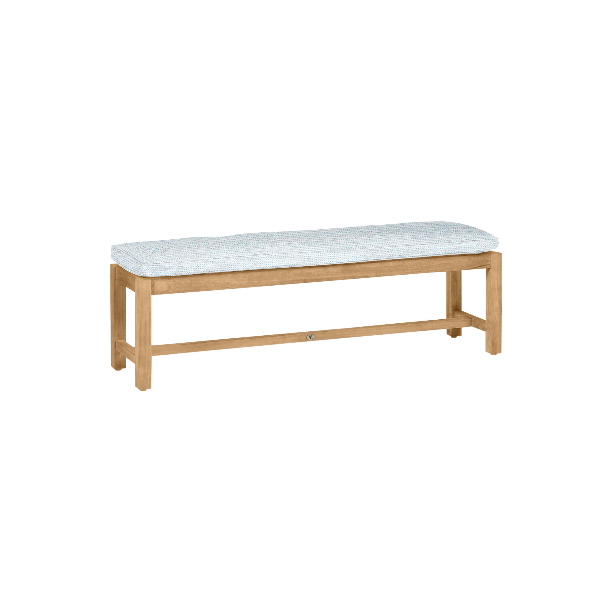 Club Outdoor Backless Bench 59 in., No Welt, Paper Sky, Natural Teak