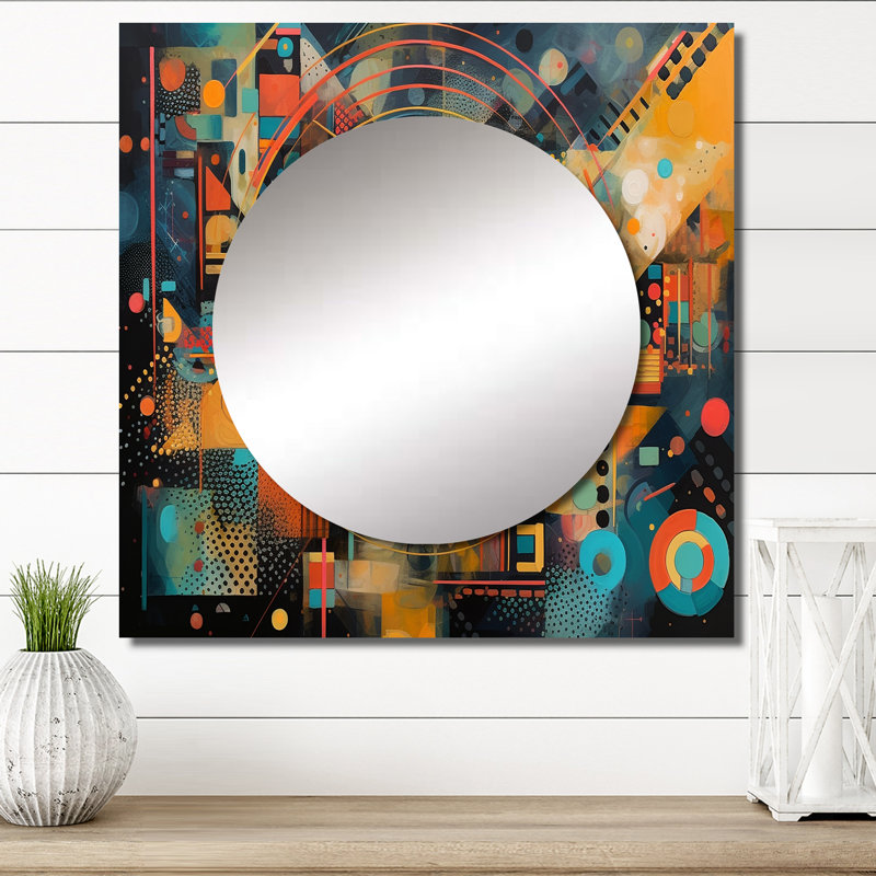 Kristella - Modern Geometric Square Mirror Wall Art For Bathroom, 36" x 36"