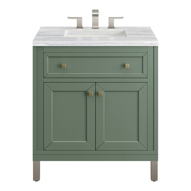 Chicago 30'' W Single Vanity, Smokey Celadon, Tajnar Eclos, 8" Widespread
