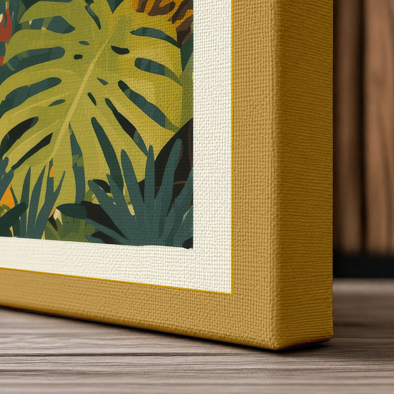 Jungle Canopy Tropical - Wrapped Canvas, 18x12 - 45.7 x 30.5 cm, Ochre Border