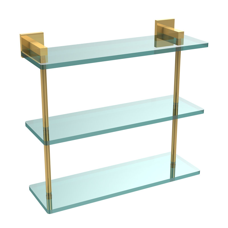 Haranu 3 Piece Tiered Shelf, Polished Brass