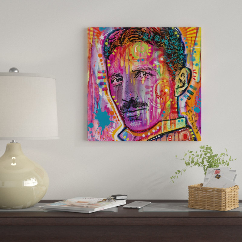 « tesla », impression sur toile, H 12 po x l 12 po x P 0,75 po, Pas de tapis, Toile tendue