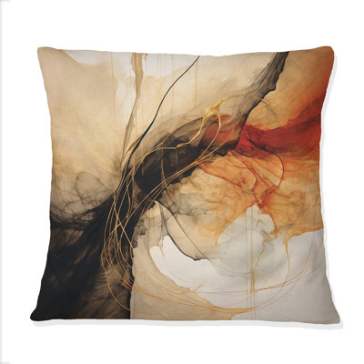 Abstract Earth Poetry In Motion Retro Waves II - Abstract Shapes Printed Throw Pillow