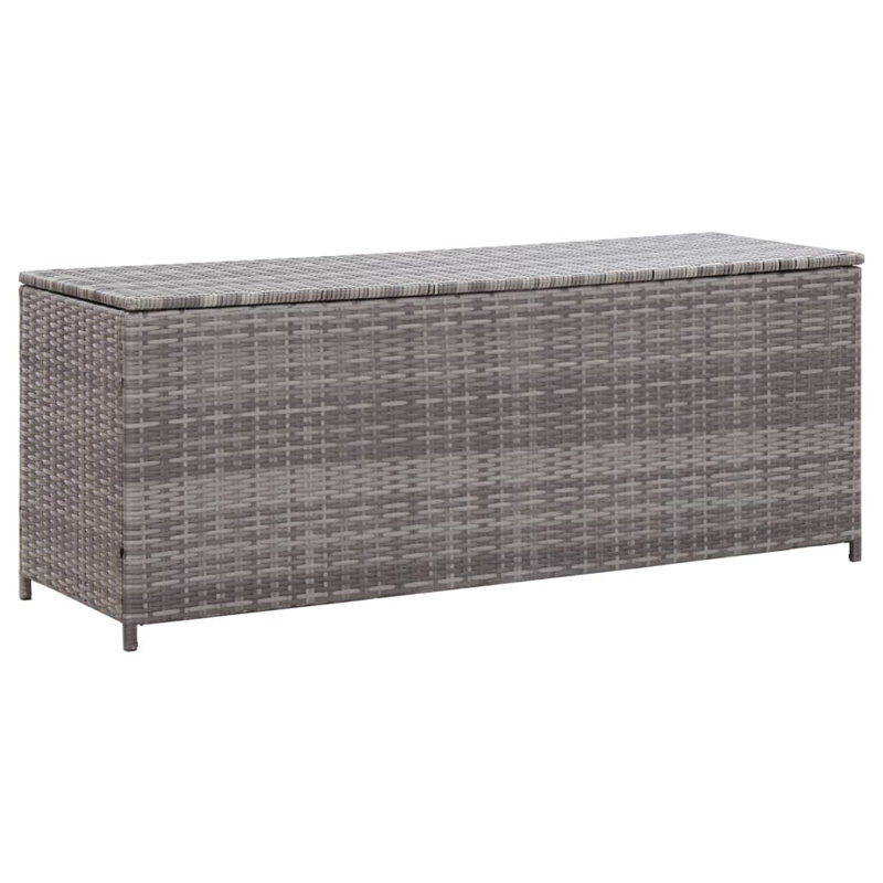 Arlmont & Co. Dalewood Water Resistant Poly Rattan Storage Bench, Gray