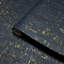 Enchanced Natural Cork Deep Navy Gold Metallic Foil Striped Textured Wallpaper