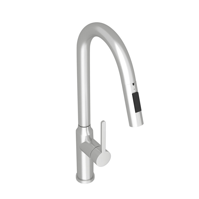 Robinet de cuisine rétractable 18,83 po certifié CUPC par deux (finition nickel brossé), Nickel brossé