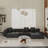 Kay Crumley 4-Piece Upholstered Modern Linen Fabric Sectional Sofa With Ottoman-1315656342