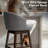 Swivel 31.9'' Faux Leather Bar Stool, Blue Gray-1062575239