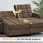 Canapé-lit convertible 2 pièces Chiase Lounge avec ports USB et Type-C, 2 porte-gobelets, table d'appoint, rangement sous l'assise et accoudoirs avec rangement-1566182744