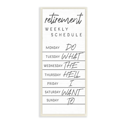 «Daily Retirement Horaire» par Daphne Polselli - Art textuel sur toile