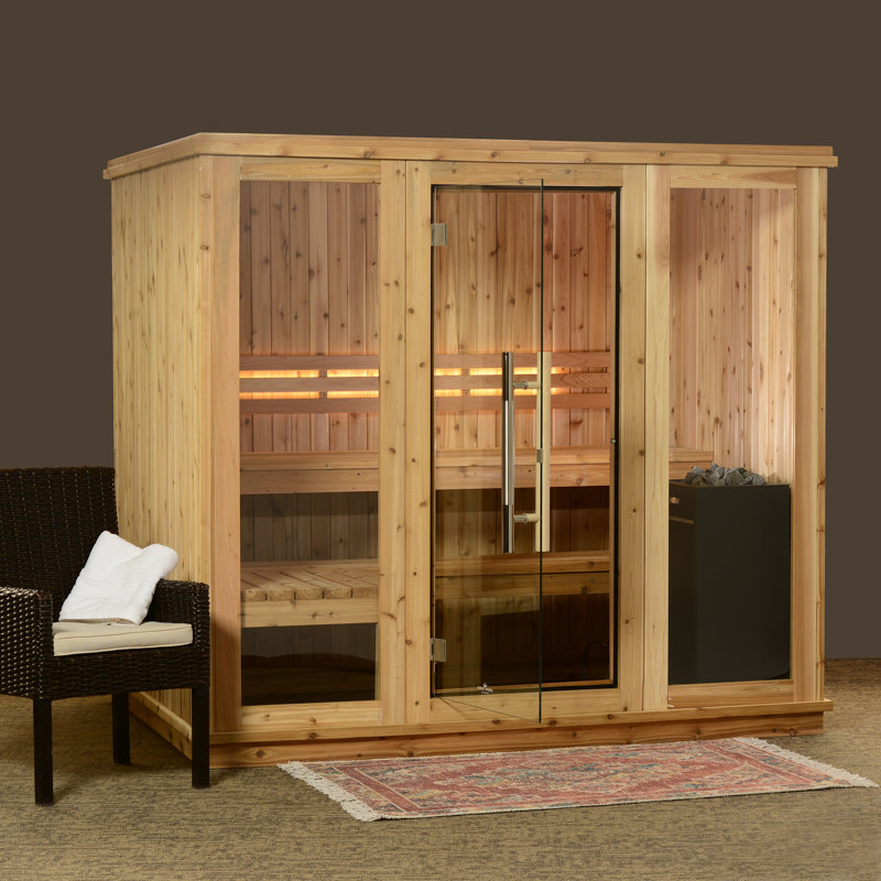 Almost Heaven Saunas Bridgeport 6 - Person Traditional Steam Sauna with Remote Control in Cedar