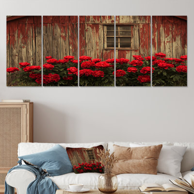 «Dark Roses Flowers At the arn I» - ensemble de décorations murales modernes