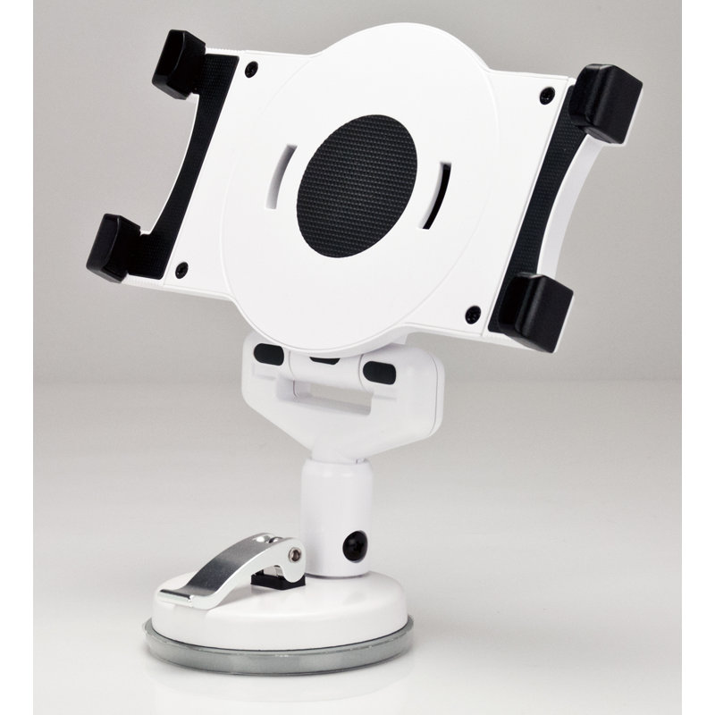 White Adjustable Tablet Suction Stand with 360 Rotation
