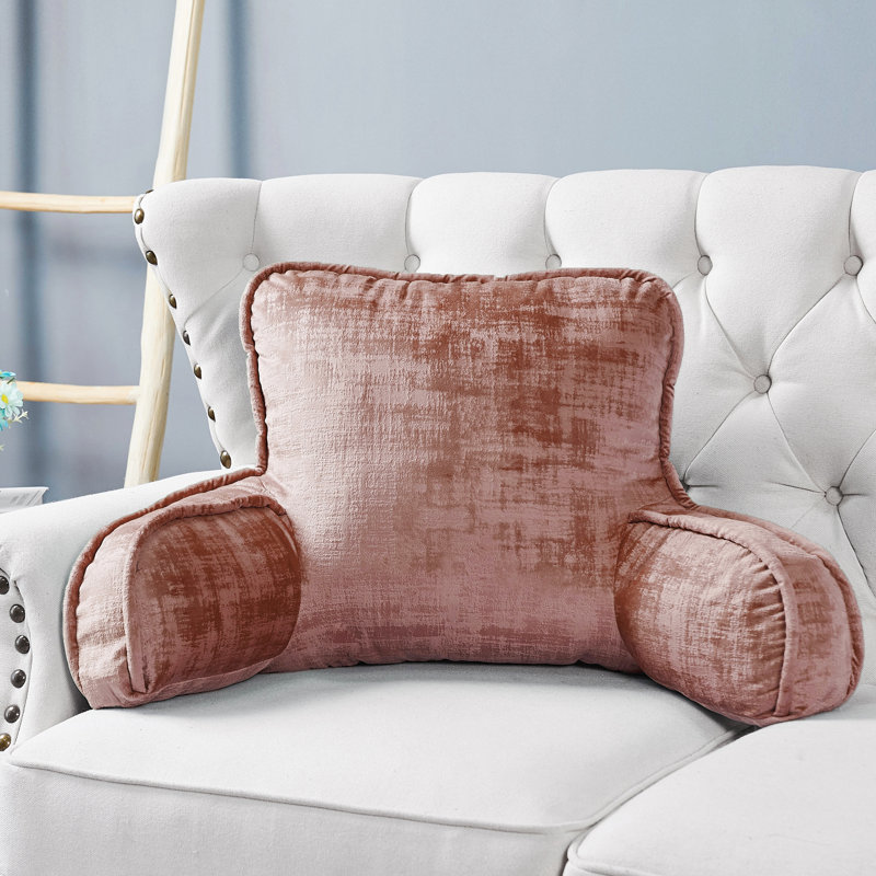 Textured Velvet Bedrest Pillow Cover & Insert, Withered Rose