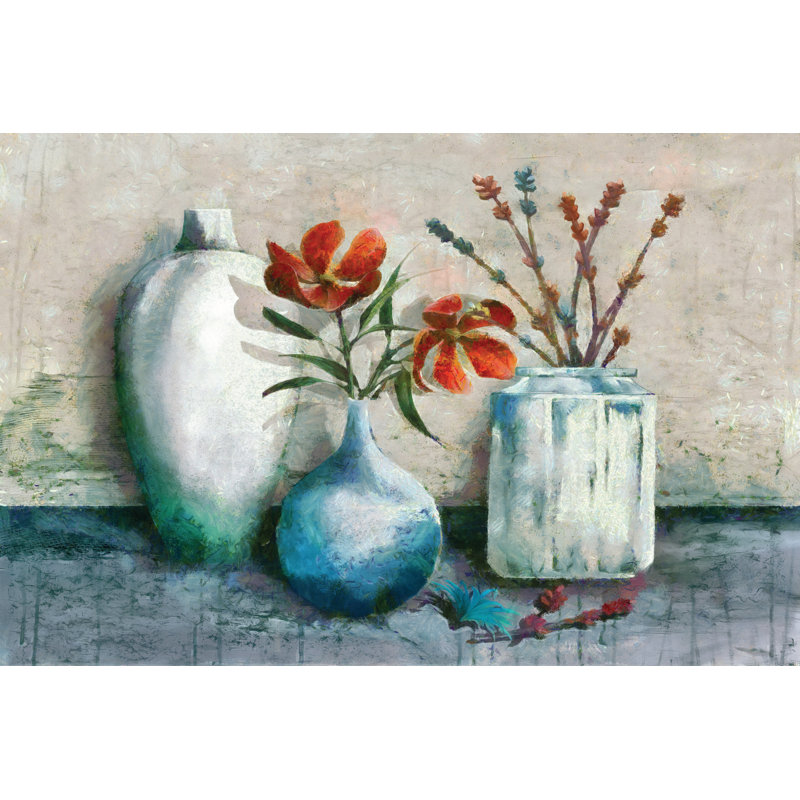 Flowers And Vessels - Wrapped Canvas Art Prints, 61cm H x 91cm W x 3.8cm D