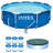 Intex Metal Frame Outdoor Pool Set with Cover & Type H Filter Cartridge (6 pack)