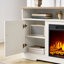 Meuble télé avec foyer électrique l 63 po Chimira, chêne rustique et blanc -2066285834