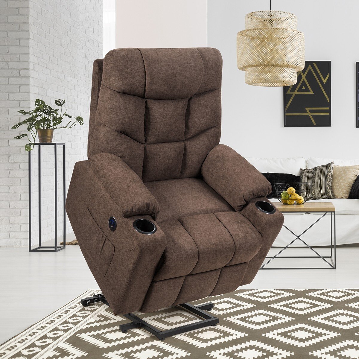 Winston Porter 40.2 Wide Velvet Super Soft And Oversize Power Lift Assist  Recliner Chair With Massage And Heat & Reviews