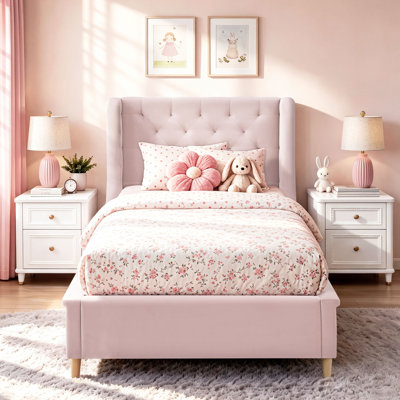 Velvet Upholstered Platform Bed
