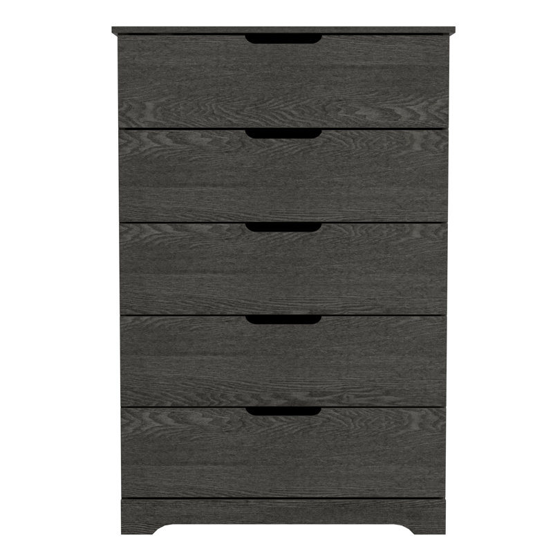 Aroob 5 Drawer 31.5'' W Dresser, Dark Gray Oak