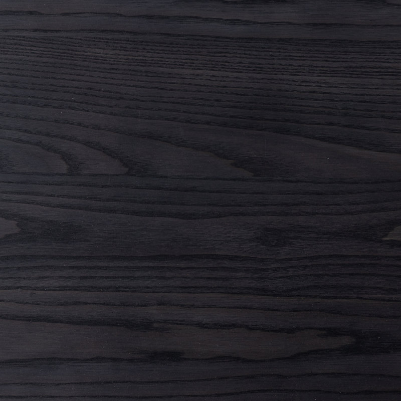 Black Wash Oval Solid Ash Wood Coffee Table