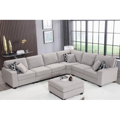 Rahyl 8 - Piece Flexible combination Sectional Sofa